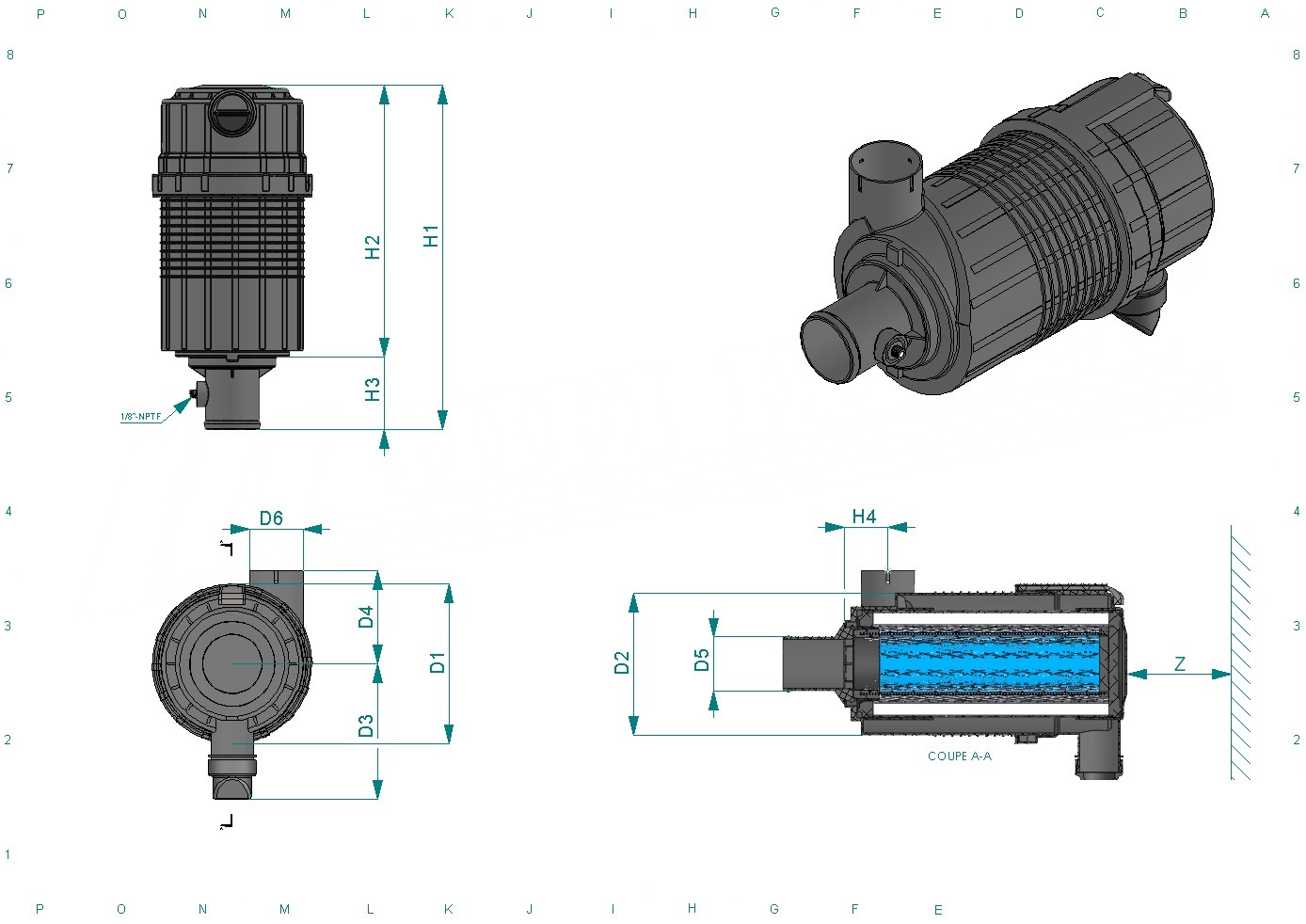 Disegno tecnico SAH01C08ADP004